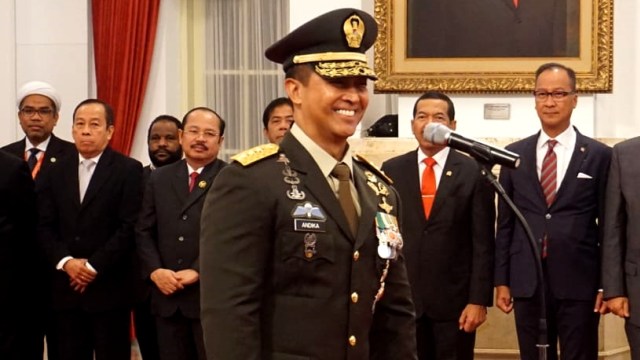 Suasana pelantikan Jenderal TNI Andika Perkasa sebagai KSAD. Foto: Yudhistira Amran Saleh/kumparan