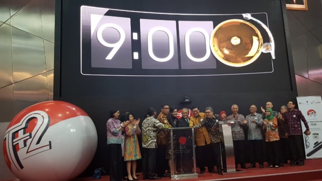 Pembukaan perdagangan bursa efek Indonesia dalam rangka launching percepatan penyelesaian transaksi bursa dari T+3 menjadi T+2. (Foto: Nurul Nur Azizah/kumparan)