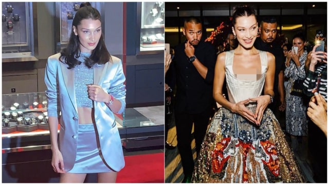 Bella Hadid di acara Tag Heuer, Kuala Lumpur. (Foto: dok. Instastory Bella Hadid)