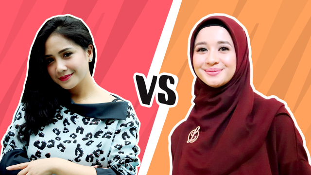 Nagita Slavina vs Laudya Cynthia Bella (Foto: Infografik: Basith Subastian)