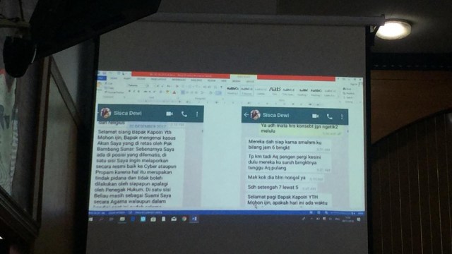Pesan WA Irjen BS ke Sisca Dewi. (Foto: Mirsan Simamora/kumparan)