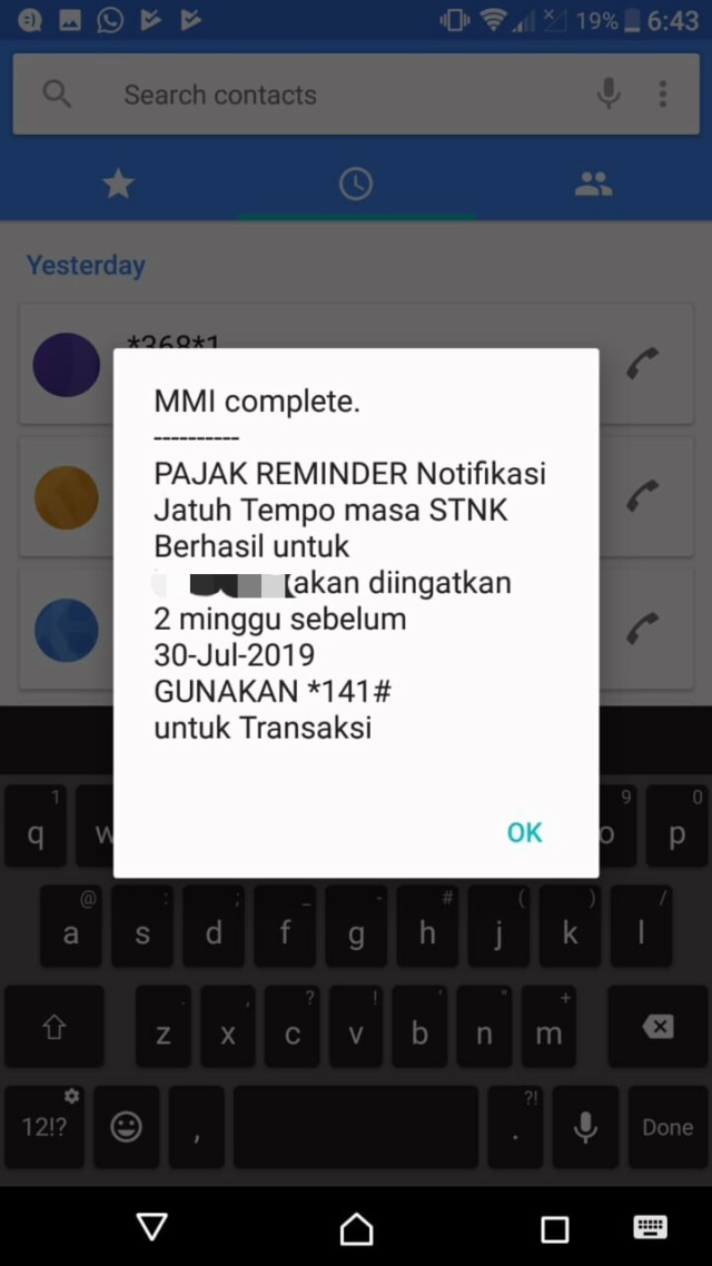 USSD Layanan Informasi Pajak Motor (Foto: Alfons Yoshio/kumparan)