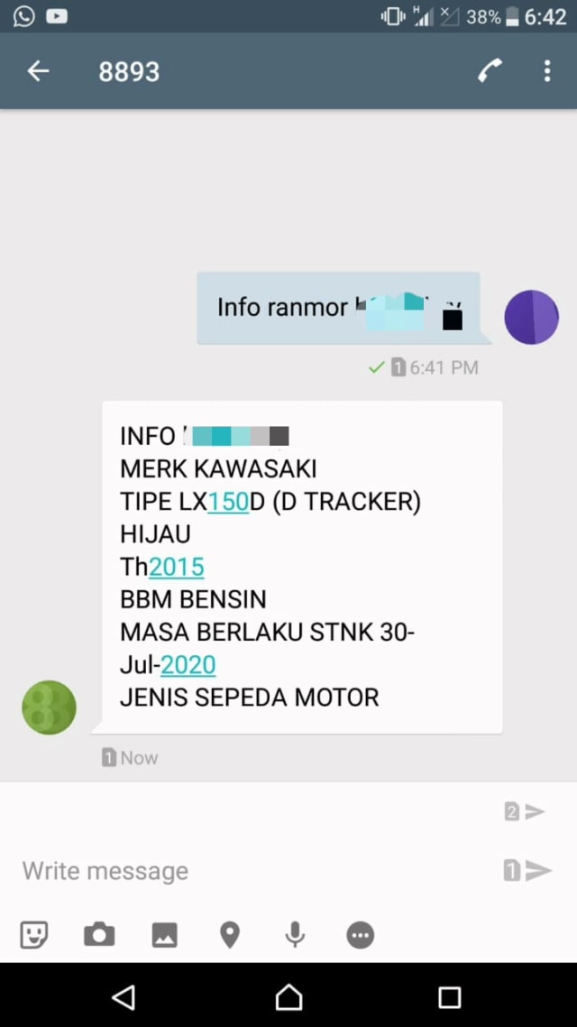 USSD Layanan Informasi Pajak Motor (Foto: Alfons Yoshio/kumparan)