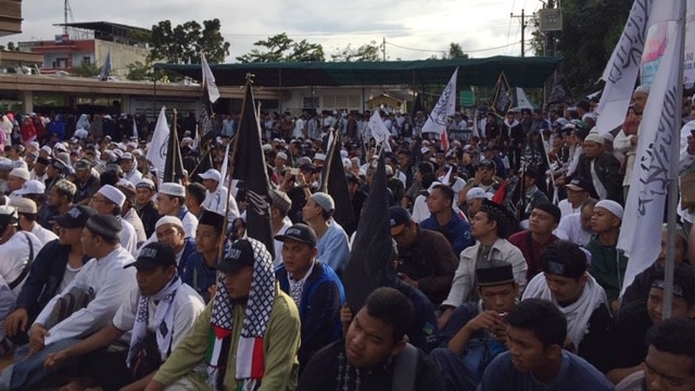 Suasana Reuni 212 di Mesjid Al-Jihad, Jalan Abdullah Lubis, Medan, Minggu (2/12). (Foto: Ade Nurhaliza/kumparan)