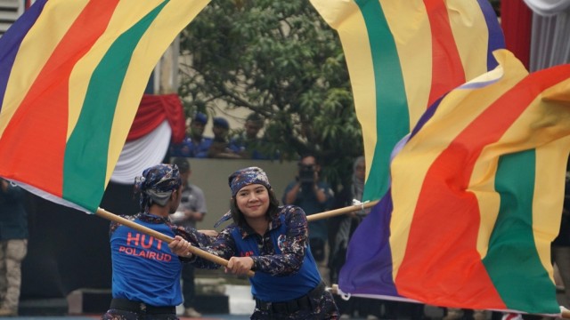Suasana Syukuran HUT Polairud Baharkam Polri sekaligus peresmian kapal dan helikopter baru di Makopolair Baharkam Polri, Jakarta, Senin (3/12). (Foto: Nugroho Sejati/kumparan)