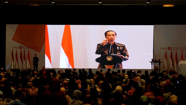 Presiden Joko Widodo di Acara Hakordia 2018. (Foto: Yudhistira Amran Saleh/kumparan)