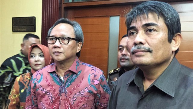 Deputi Direktur BPJS Ketenagakerjaan DKI Jakarta Ahmad Hafiz (Kiri) dan Wakajati DKI Jakarta (kanan) Pattor Rahman. (Foto: Ferry Fadhlurrahman/kumparan)
