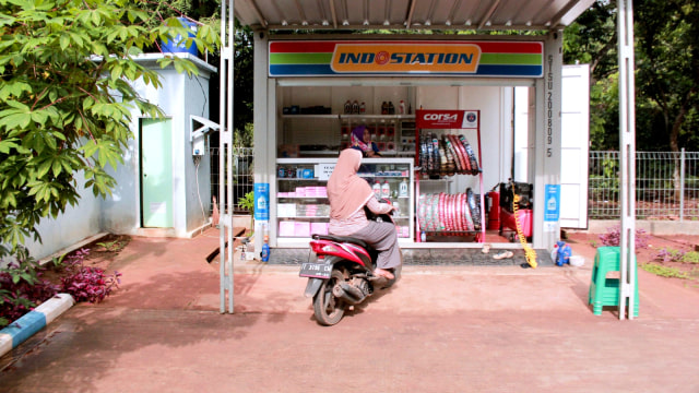 Bengkel motor di SPBU mini ExxonMobil. (Foto: kumparan)