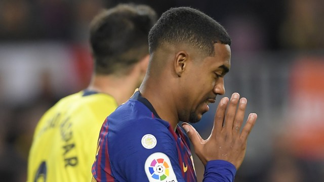 Pemain sayap Barcelona, Malcom. (Foto: Lluis Gene/AFP)
