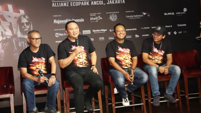 Jumpa pers konser Judas Priest. (Foto: Munady Widjaja/kumparan)