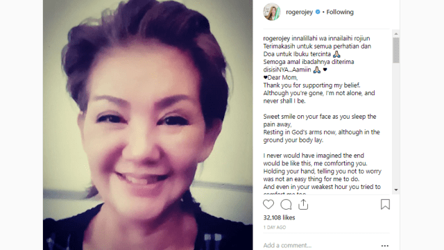 Bagi Roger Danuarta, sang ibu adalah sosok wanita yang luar biasa. (Foto: instagram/rogerojey)