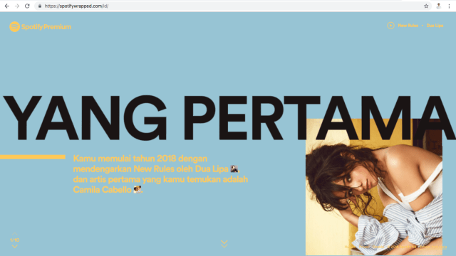 Spotify Wrapped 2018 - Lagu pertama yang didengar. (Foto: kumparan)