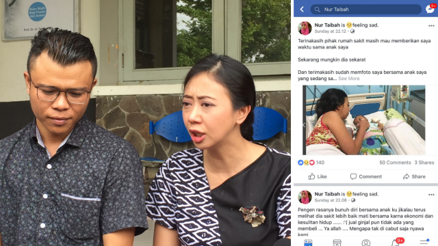 Asri Welas menunjukkan postingan penipuan yang memakai fotonya (Foto: Giovanni)