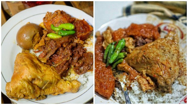 Gudeg Pawon. (Foto: Instagram: @bubueataway & @gudegpawonyogya)