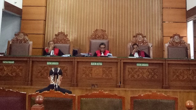 Sidang pleidoi Ahmad Dhani di PN Jaksel. (Foto: Aria Pradana/kumparan)