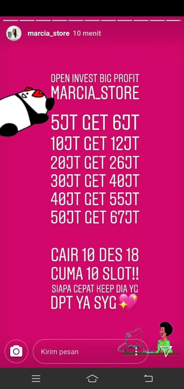 Promo yang ditawarkan arisan owner arisan online. (Foto: Dok. Istimewa)