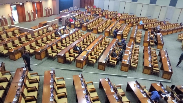 Rapat Paripurna Penutupan masa sidang di DPR RI terlihat sepi. (Foto: Fahrian Saleh/kumparan)