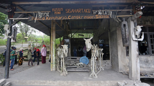 Kerangka Sapi yang menjadi salah satu barang koleksi yang ada di Museum Mini Sisa Hartaku (Foto: Aria Sankhyaadi/kumparan)