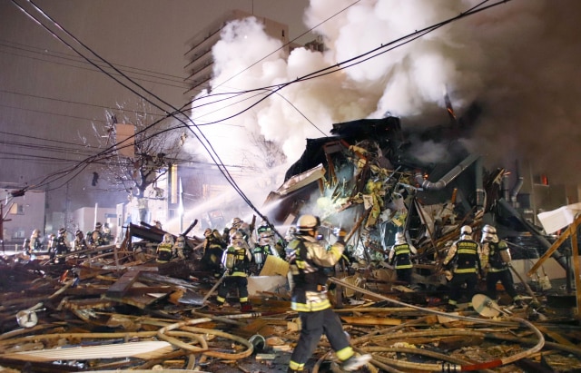 Ledakan di salah satu restoran Kota Sapporo, Hokaido, Jepang (Foto: Kyodo/via REUTERS ATTENTION EDITORS)