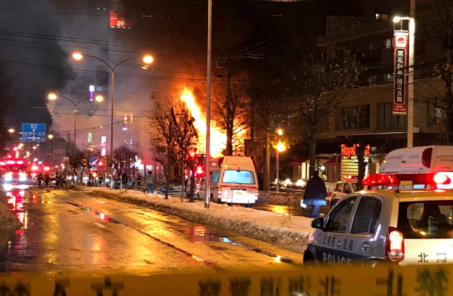 Ledakan di salah satu restoran Kota Sapporo, Hokaido, Jepang (Foto: Kyodo/via REUTERS ATTENTION EDITORS)
