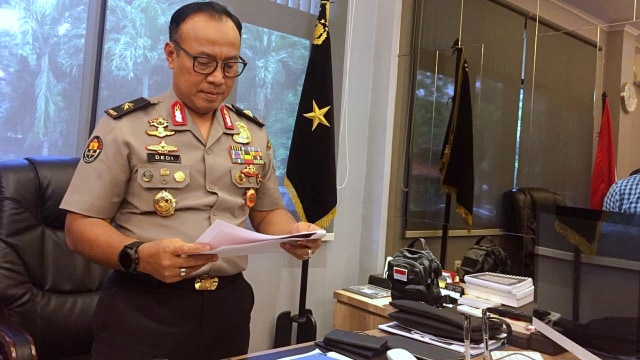 Karopenmas Mabes Polri, Brigjen Dedi Prasetyo. (Foto: Andreas Ricky Febrian/kumparan)