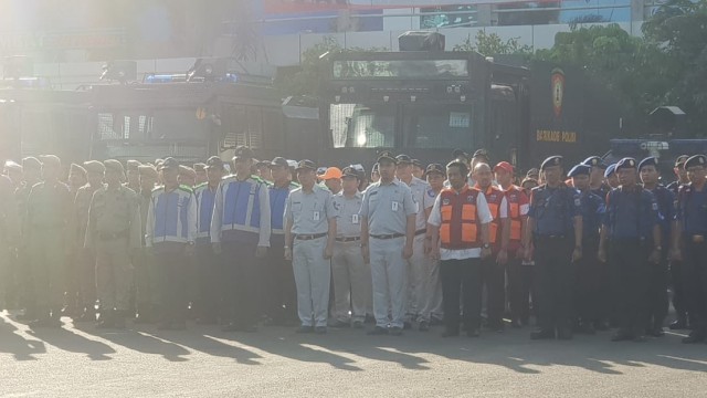 Apel Operasi Lilin Jaya di Polda Metro. (Foto: Fadjar Hadi/kumparan)