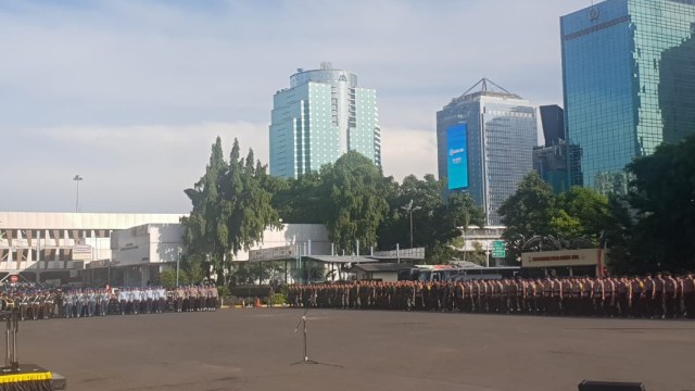 Apel Operasi Lilin Jaya di Polda Metro. (Foto: Fadjar Hadi/kumparan)