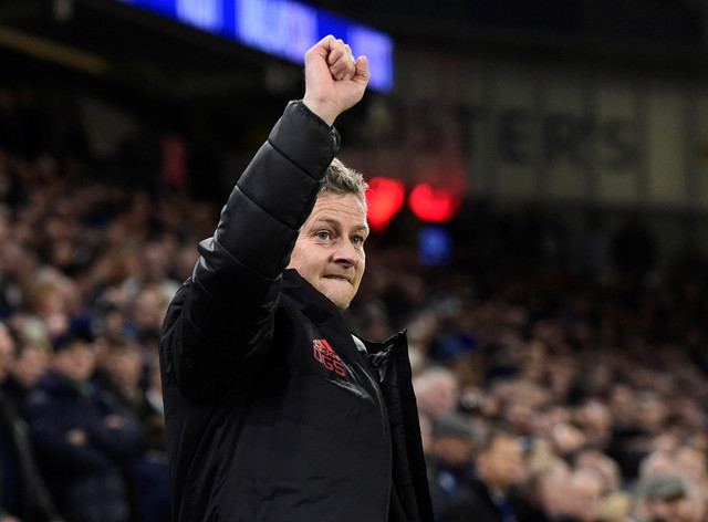 Ole Gunnar Solskjaer di laga Cardiff vs Manchester United. (Foto: REUTERS/Rebecca Naden)