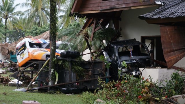 Suasana Villa di Tanjung Lesung yang hancur di terjang tsunami. (Foto: Helmi Afandi Abdullah/kumparan)