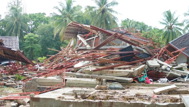 Kondisi Hotel Mutiara Carita usai diterjang tsunami di Selat Sunda. (Foto: Helmi Afandi Abdullah/kumparan)