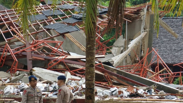 Kondisi Hotel Mutiara Carita usai diterjang tsunami di Selat Sunda. (Foto: Helmi Afandi Abdullah/kumparan)