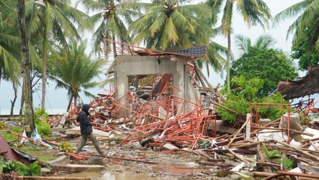 Kondisi Hotel Mutiara Carita usai diterjang tsunami di Selat Sunda. (Foto: Helmi Afandi Abdullah/kumparan)