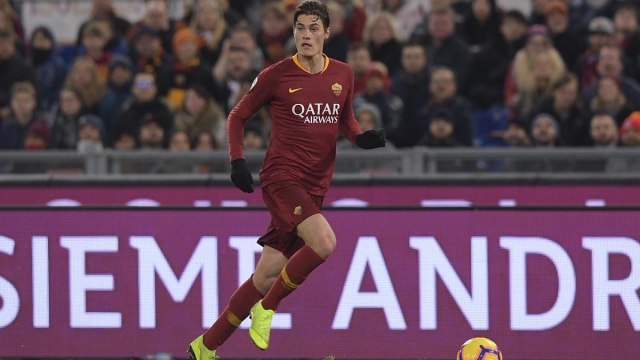 Penyerang AS Roma, Patrik Schick, di laga melawan Sassuolo. (Foto: Twitter: AS Roma)