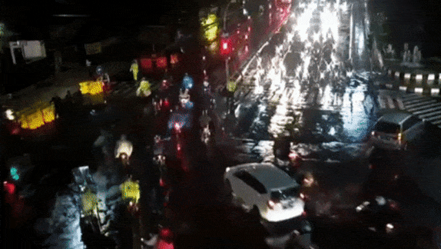 Arus lalu lintas dari arah Sulawesi, Bagong, Kertajaya, Surabaya. (Foto: Instagram/@sits_dishubsurabaya)