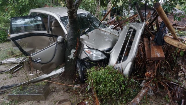 Kondisi Hotel Mutiara Carita usai diterjang tsunami di Selat Sunda. (Foto: Helmi Afandi Abdullah/kumparan)