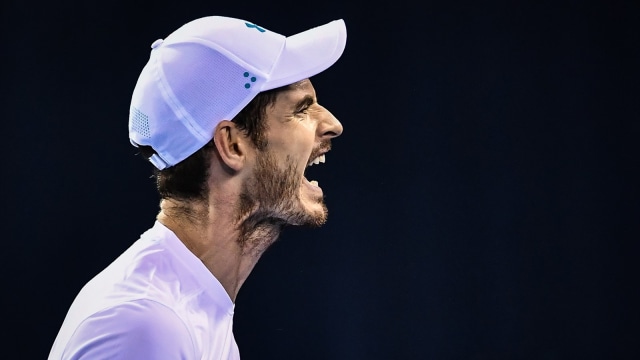 Andy Murray di Shenzhen Terbuka 2018. (Foto: AFP)