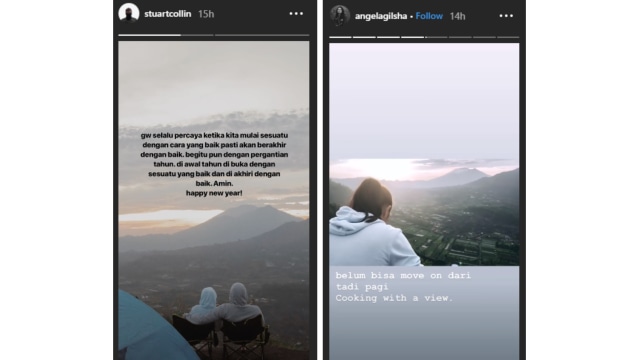Stuart Collin dan Angela Gilsha (Foto: instagram/angelagilsha dan instagram/stuartcollin)