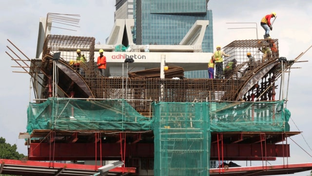 Ilustrasi pekerja Kontruksi LRT Jabodebek. Foto:  Helmi Afandi Abdullah/kumparan