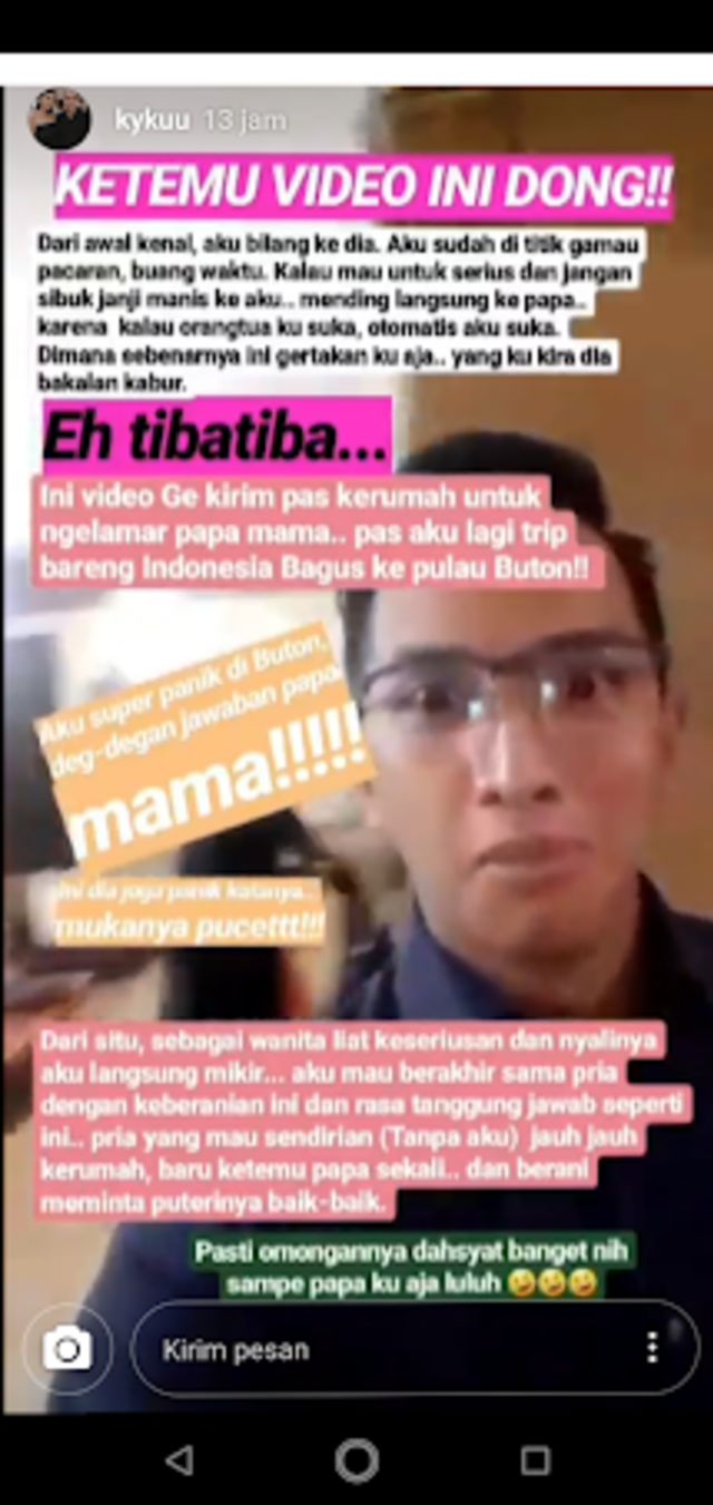 Unggahan Kyku kenang keseriusan Ge Pamungkas  (Foto: Instagram @kyukuu)