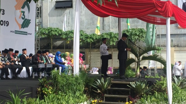 Suasana upacara peringatan Hari Amal Bakti. (Foto:  Moh Fajri/kumparan)