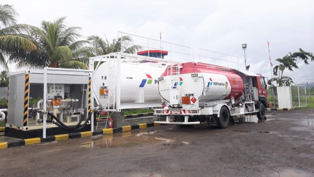 Depot Pengisian Pesawat Udara (DPPU) Pertamina di Bandara Komodo, Labuan Bajo. Foto: Ema Fitriyani/kumparan