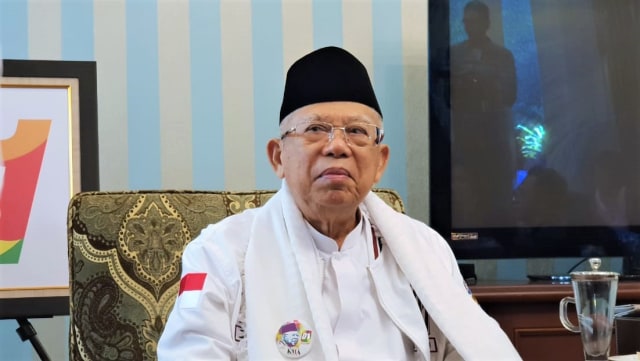 Cawapres 01 Ma'ruf Amin ketika dijumpai oleh awak media di Jalan Situbondo, Menteng, Jakarta Pusat. Foto: Fadjar Hadi/kumparan