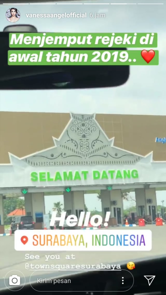 Postingan instagram story Vanessa Angel (Foto: IG @vanessaangelofficial)