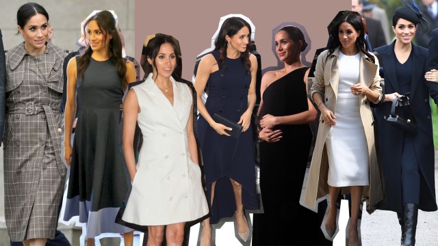 Gaya berbusana Meghan Markle saat Hamil (Foto: Instagram @meghanmarklesparkle & @hrhmeghanmarkle, AFP/Phil Walter, AFP/Paul Ellis, AFP/DEAN LEWINS)