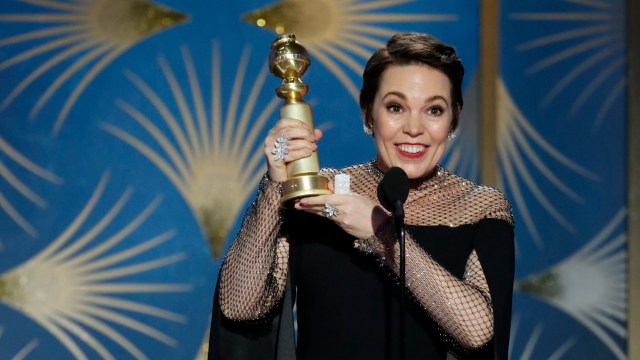 Olivia Colman di Golden Globes 2019 (Foto: Paul Drinkwater/NBC Universal)