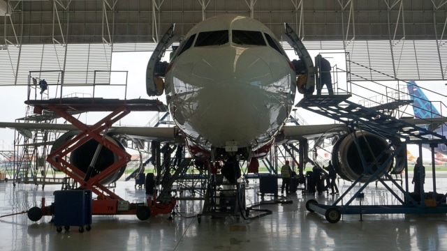 Hanggar pesawat GMF Aeroasia. Foto: Jamal Ramadhan/kumparan