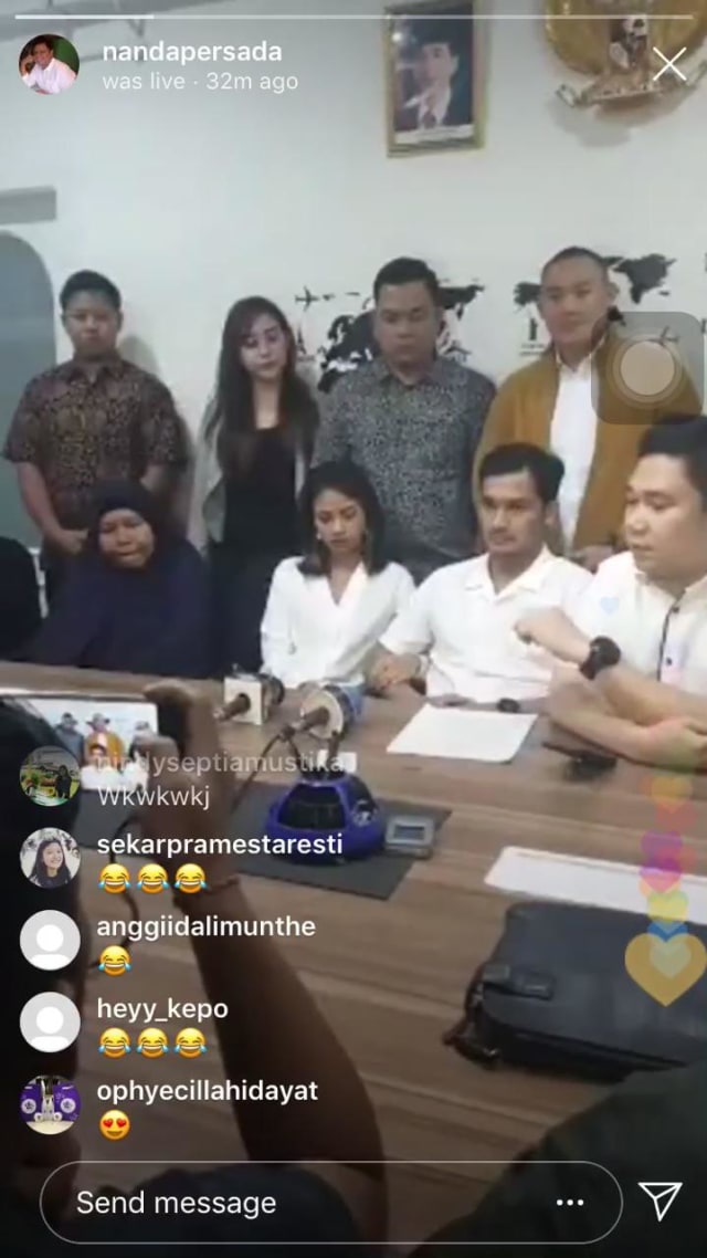 Vanessa Angel jumpa pers di kawasan Brawijaya, Jakarta Selatan (Foto: Instagram @nandapersada)