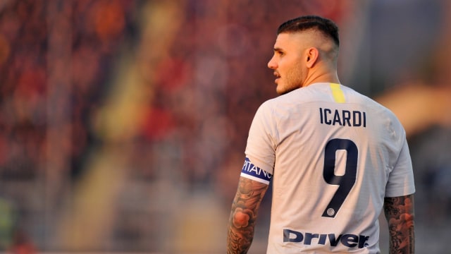 Icardi di laga melawan Empoli. Foto: Reuters/Jennifer Lorenzini
