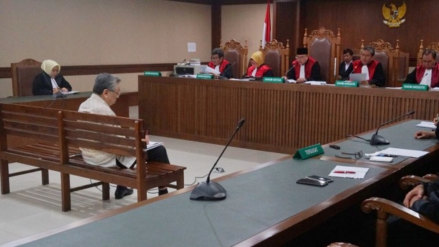 Sidang vonis kasus dugaan korupsi dengan terdakwa Direktur Ortus Holding Ltd Edward Soeryadjaya di Pengadilan Tipikor Jakarta. (Foto: Irfan Adi Saputra/kumparan)