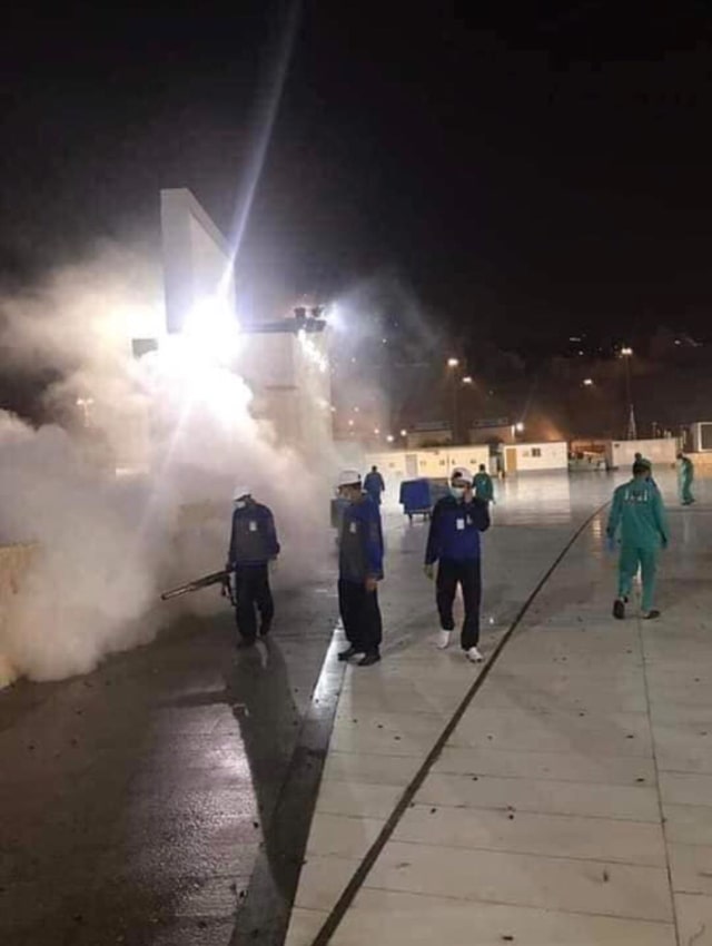 Jutaan jangkrik keluar dari lubang bawah tanah di sekitar Masjidil haram. (Foto: Twitter)